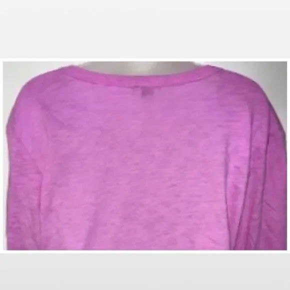 New Small Bright Pink Ruffle Hem Long Sleeve Top - Picture 9 of 15